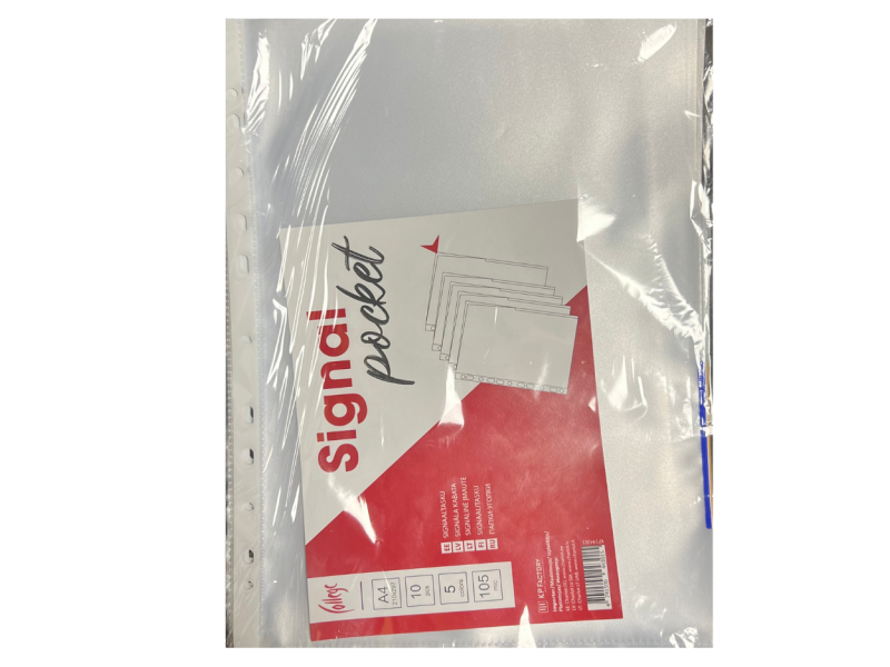 Signaaltasku College A4, köidetav, ülalt-küljelt avatud, OE 105mic, 10tk/pk, assortii 2x5 värvi
