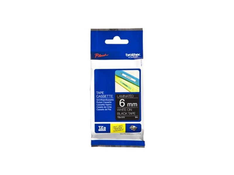 Sildilint Brother "TZe-315", White on Black, Lamineeritud - Pilt 2