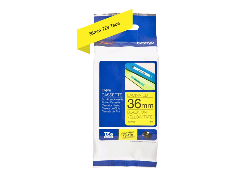 Sildilint Brother "TZe-661", Yellow, Vastupidav Lamineeritud - Pilt 2