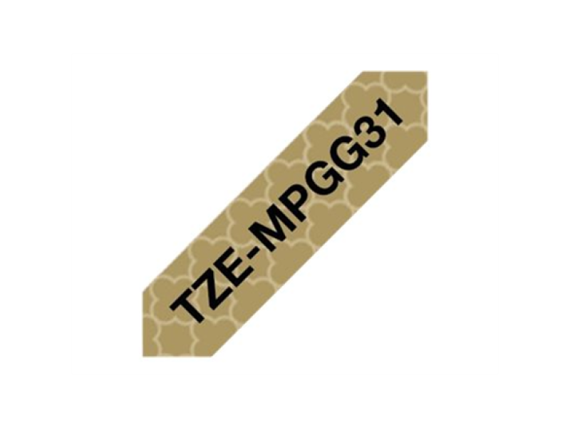 Sildilint Brother TZEMPGG31, must geomeetriline kuldsel, 12mm 4m - Pilt 3