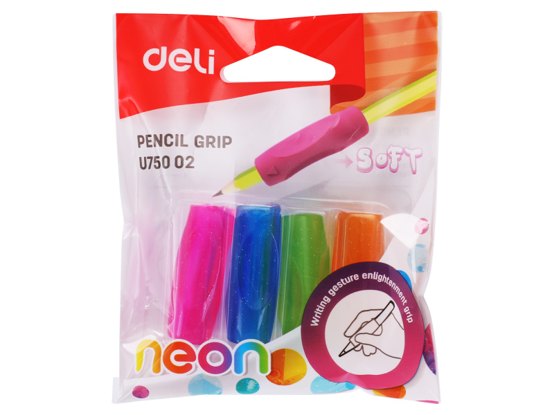 Sõrmekumm DELI U75002 harilikule pliiatsile, ergonoomiline, 4tk/pk blistris