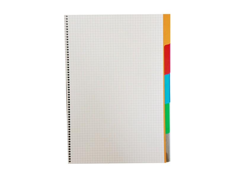 Spiraalplokk College A4/70L 5x5ruut, 5 plastnurk indeksiga, värvilised lehed - Pilt 3