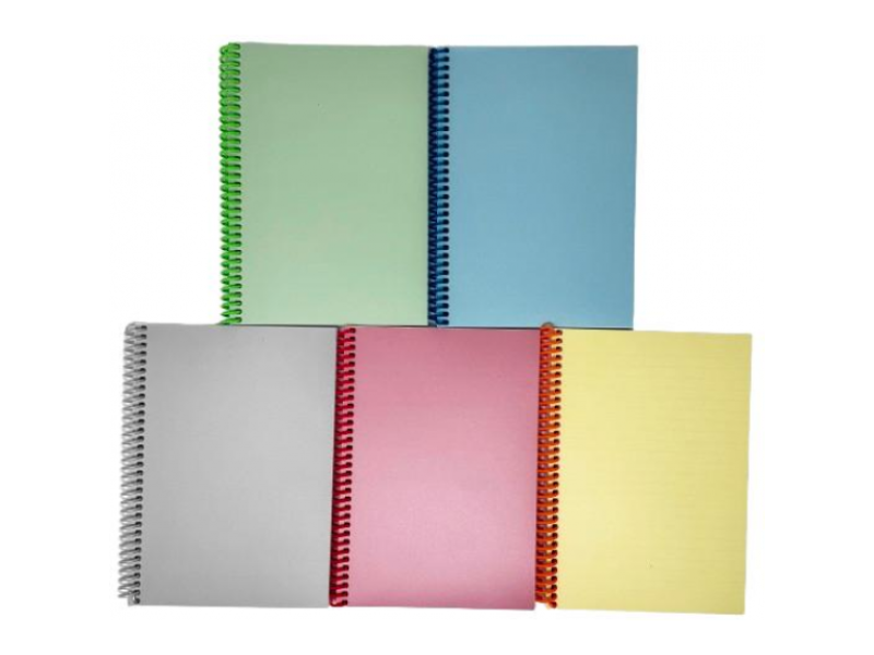 Spiraalplokk College A6/120l, 5x5 ruut, PP-kaanega, plastspiraal ja perfo pikemal küljel, pastell, ASSORTII - Pilt 2