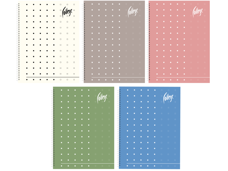 Spiraalplokk College Supreme A4/60L 5x5ruut, spiraal küljel