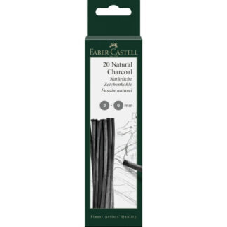 Süsi Faber-Castell naturaalne Ø 3-6mm must 1 karp