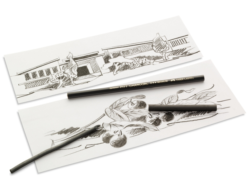 Süsi Faber-Castell naturaalne Ø 5-8mm must 12tk karbis - Image 2