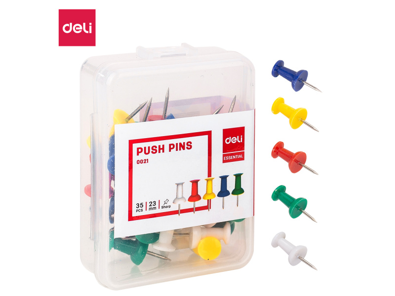 Tahvlinõelad DELI 10mm 35tk/pk, plastkarbis