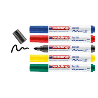 Tekstiilimarker Edding 4500 5- põhivärvi