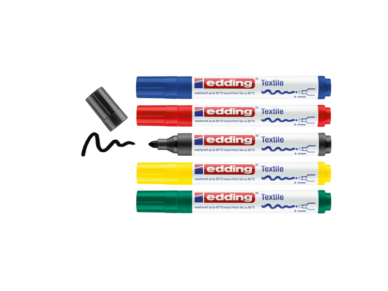 Tekstiilimarker Edding 4500 5- põhivärvi