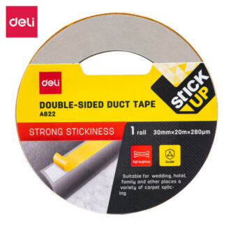 Tekstiilteip DELI 30mm x20m 280mic kahepoolne pruun