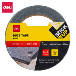 Tekstiilteip DELI 48mm x20m 230mic must