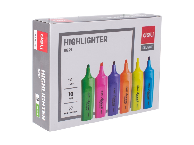 Tekstimarker DELI Accent 1-5mm roheline - Pilt 4