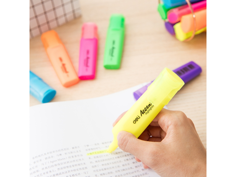 Tekstimarker DELI Accent 1-5mm roheline - Pilt 5