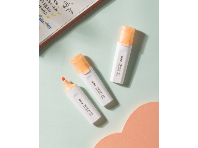 Tekstimarker DELI Macaron 1-5mm pastell oranž - Pilt 5