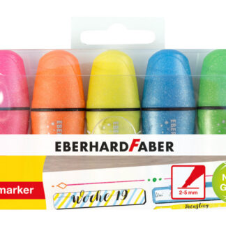 Tekstimarker EberhardFaber mini glitter neoon 5-värvi