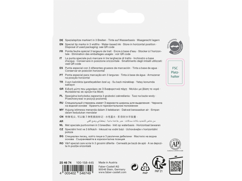 Tekstimarkerite komplekt Faber-Castell 46 metallik 4-värvi - Pilt 2