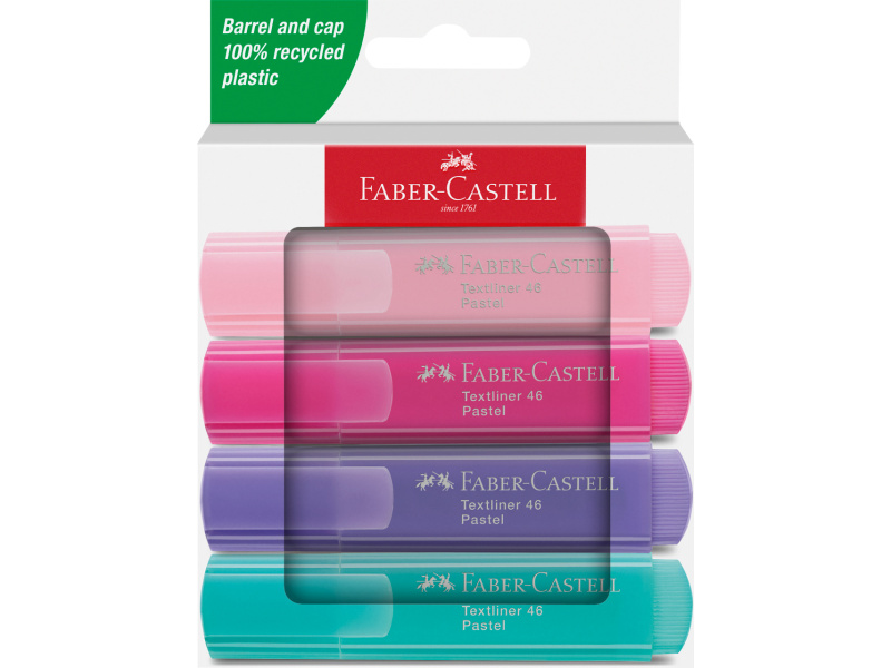 Tekstimarkerite komplekt Faber-Castell 46 pastell 4-värvi