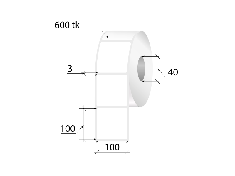 Termoetiketid ECO 100x100mm 600tk