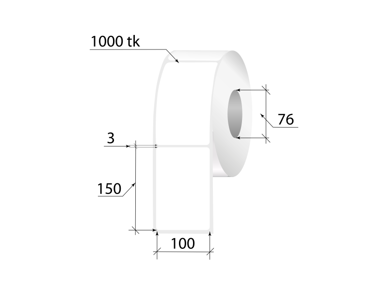 Termoetiketid ECO 100x150mm 1000tk