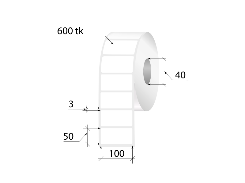 Termoetiketid ECO 100x50mm 600tk