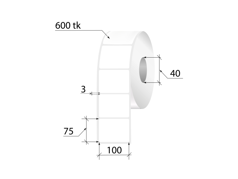 Termoetiketid ECO 100x75mm 600tk