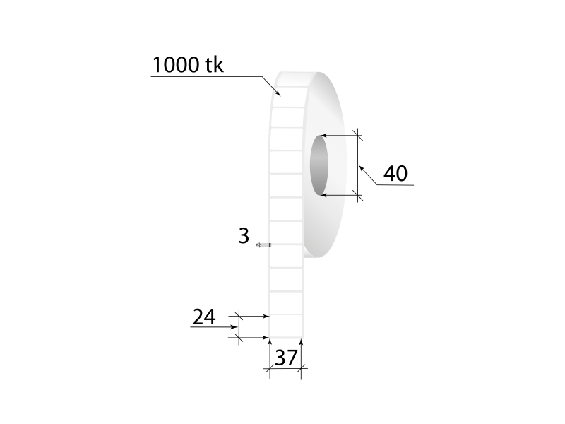 Termoetiketid ECO 37x24mm 1000tk