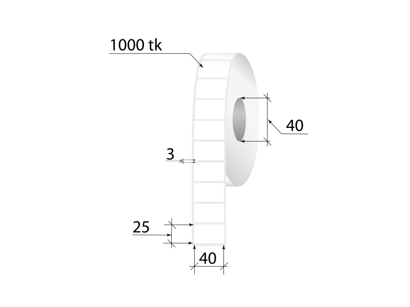 Termoetiketid ECO 40x25mm 1000tk