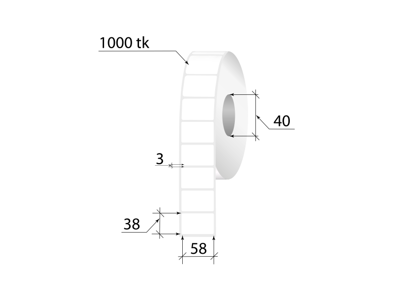 Termoetiketid ECO 58x38mm 1000tk