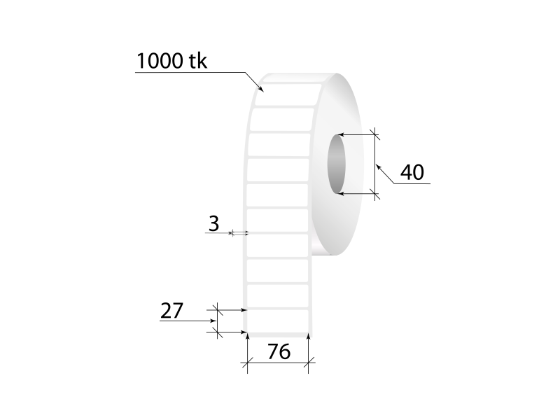 Termoetiketid ECO 76x27mm 1000tk