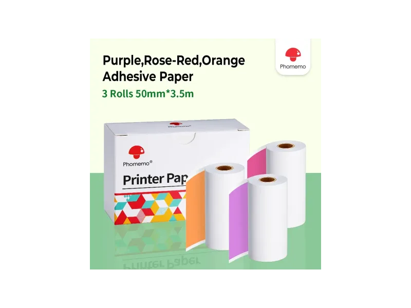 Termoetikett Q22-RMSPRO 50mmx3.5m Must lilla roosa oranžil 3tk/pk