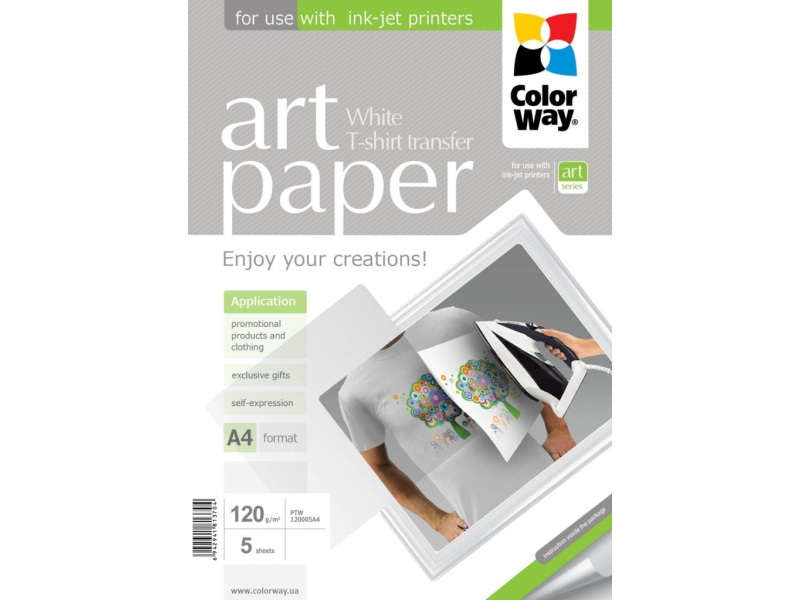 Termosiirde Photo paper ColorWay ART, Heledale Kangale, valge