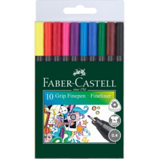 Tindipliiats Faber-Castell FinePen 0.4mm 10-värvi (151610)