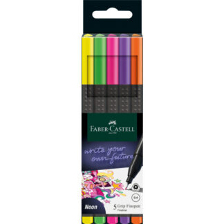 Tindipliiats Faber-Castell FinePen 0.4mm 5-värvi neoon