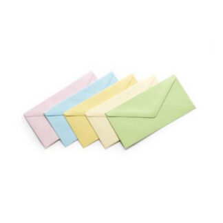Ümbrik 80x160mm  pastellvärvid assortii, 130g/m2, 50 tk/pk