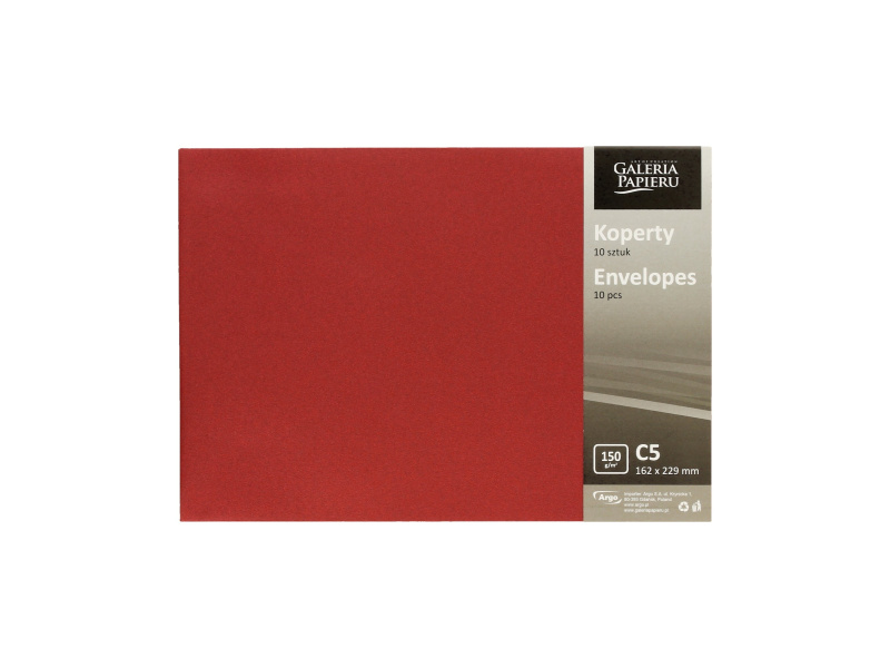 Ümbrik C5 (162x229mm) Pearl red 150 g/m2 10 tk/pk D