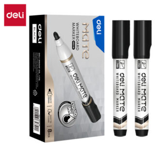 Valgetahvlimarker Deli Mate EU052, ümar ots 1.8mm, must