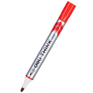 Valgetahvlimarker Deli U00140 punane, ümar ots 2mm