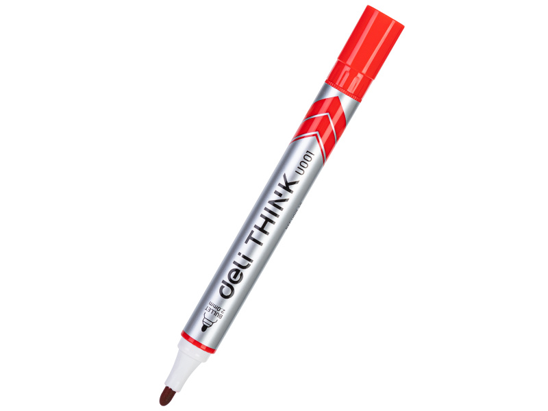 Valgetahvlimarker Deli U00140 punane, ümar ots 2mm