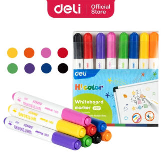 Valgetahvlimarker Deli U021 komplekt 8 värvi, pintsel ots, lastele