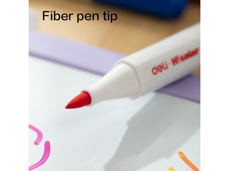 Valgetahvlimarker Deli U021 komplekt 8 värvi, pintsel ots, lastele - Pilt 5
