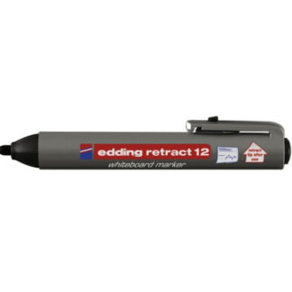 Valgetahvlimarker Edding 12 1,5-3mm, ümar ots, klõpsuga, must