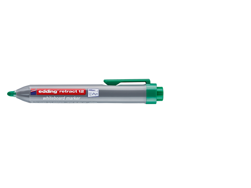 Valgetahvlimarker Edding 12 1,5-3mm, ümar ots, klõpsuga, roheline