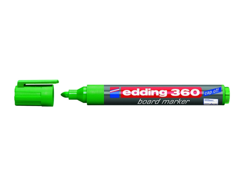Valgetahvlimarker Edding 360 A8 roheline, ümar ots 1,5-3mm