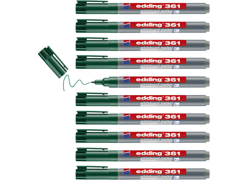 Valgetahvlimarker Edding 361 roheline, 1mm - Pilt 4