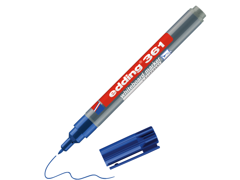 Valgetahvlimarker Edding 361 sinine, 1mm