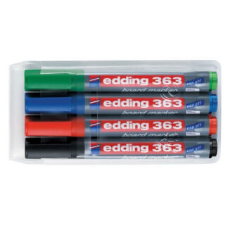 Valgetahvlimarker Edding 363 A8 komplekt 4 värvi, lõigatud ots 1-5mm