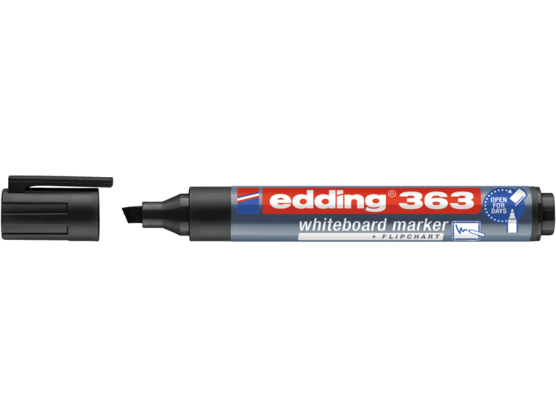 Valgetahvlimarker Edding 363 A8 must, lõigatud ots 1-5mm - Pilt 2