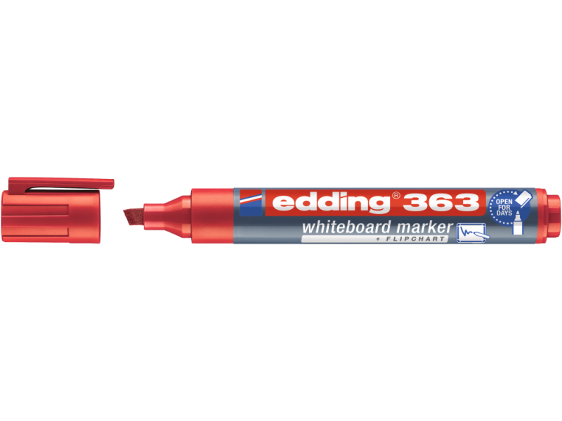 Valgetahvlimarker Edding 363 A8 punane, lõigatud ots 1-5mm - Pilt 3