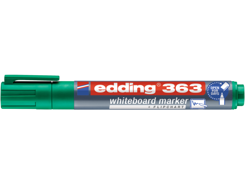 Valgetahvlimarker Edding 363 A8 roheline, lõigatud ots 1-5mm - Pilt 2