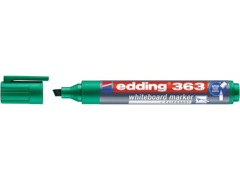 Valgetahvlimarker Edding 363 A8 roheline, lõigatud ots 1-5mm - Pilt 3